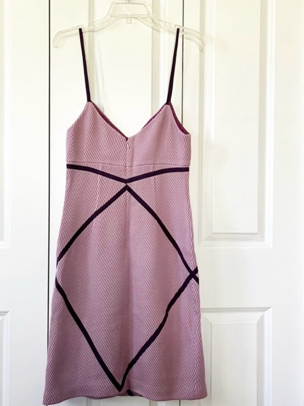 Tocca Wool Mauve burgundy fitted spaghetti strap dress - Picture 3 of 5